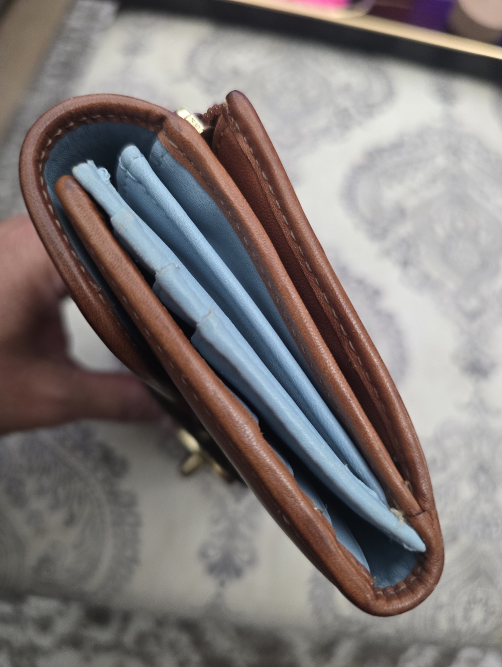 Coach Est.1941 Vintage Legacy Turnlock Wallet Btown With Light Blue - Picture 6 of 14